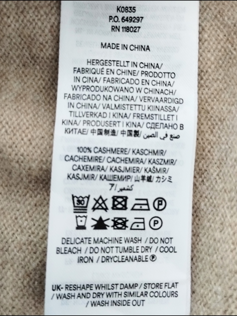 Boden Eva 100% Cashmere V-Neck Sweater Chinchilla Melange XL - Picture 8 of 8